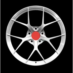 Cerchi monoblocco alluminio spazzolato tappo rosso