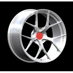 Cerchi monoblocco alluminio spazzolato tappo rosso